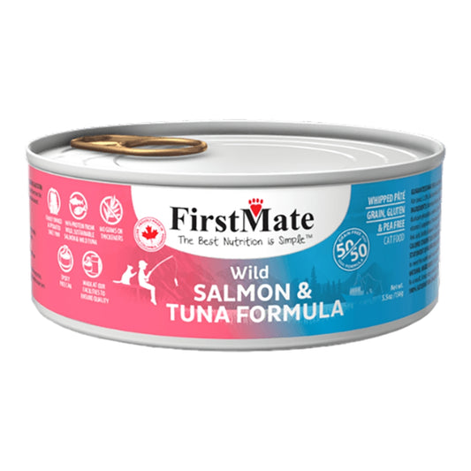 FirstMate Wild Salmon & Tuna Wet Cat Food (Pâté) – 5.5oz Can (Single)