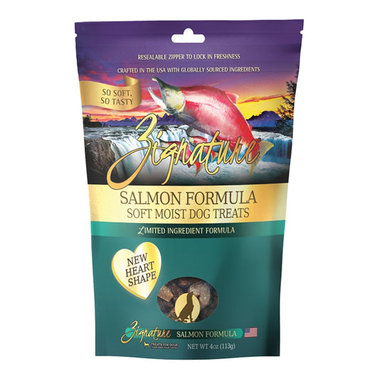 Zignature Dog Soft & Moist Grain-Free Salmon Treats – 4 oz