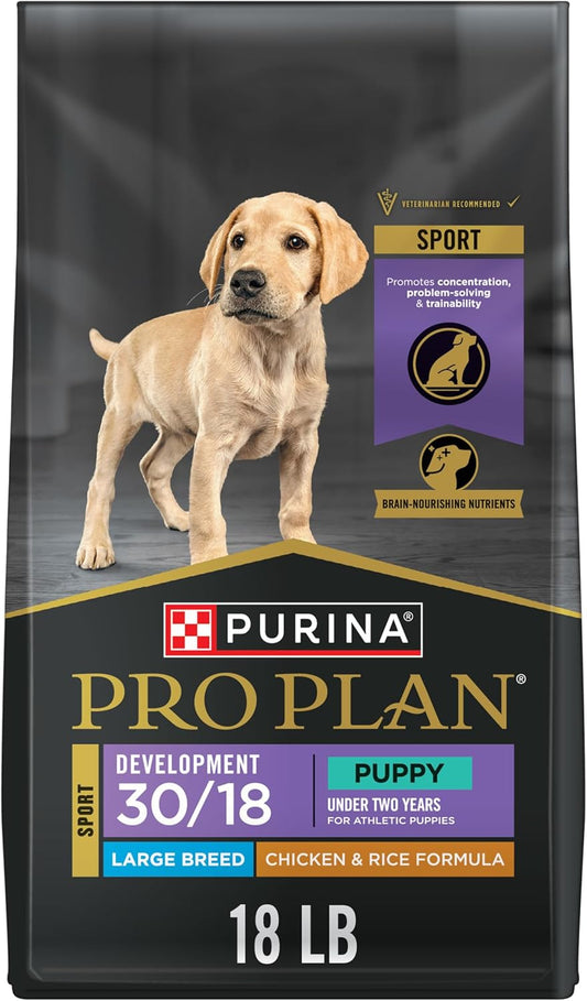 Purina Pro Plan Large Breed Puppy Chicken & Rice Dry Dog Food – 18 lb Bag