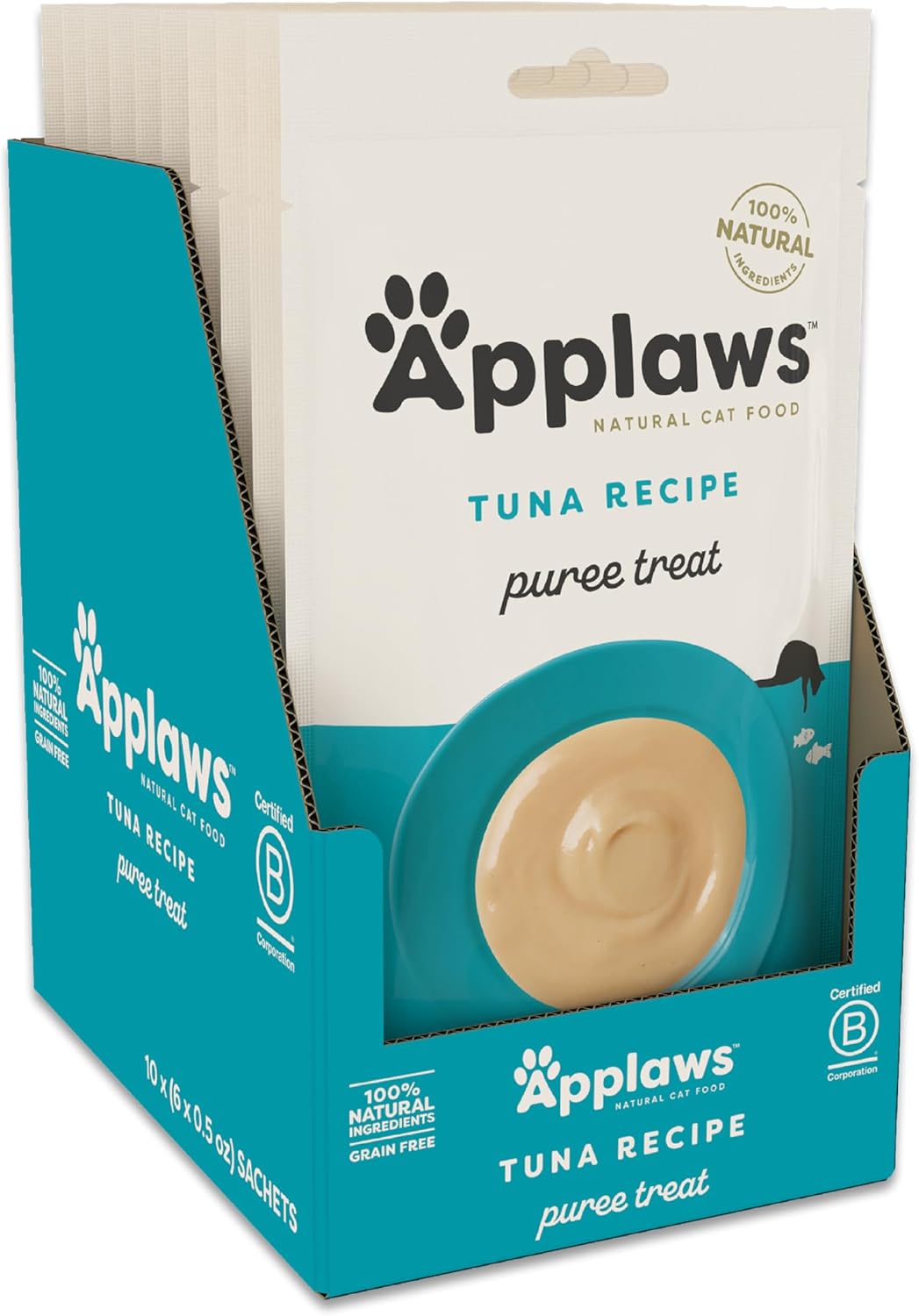 Applaws Lickable Cat Treats – Tuna Purée (60 x 0.5 oz Sachets)