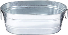 Galvanized Oval Tub – Heavy-Duty Metal Tub for Feeding, Watering, and Décor