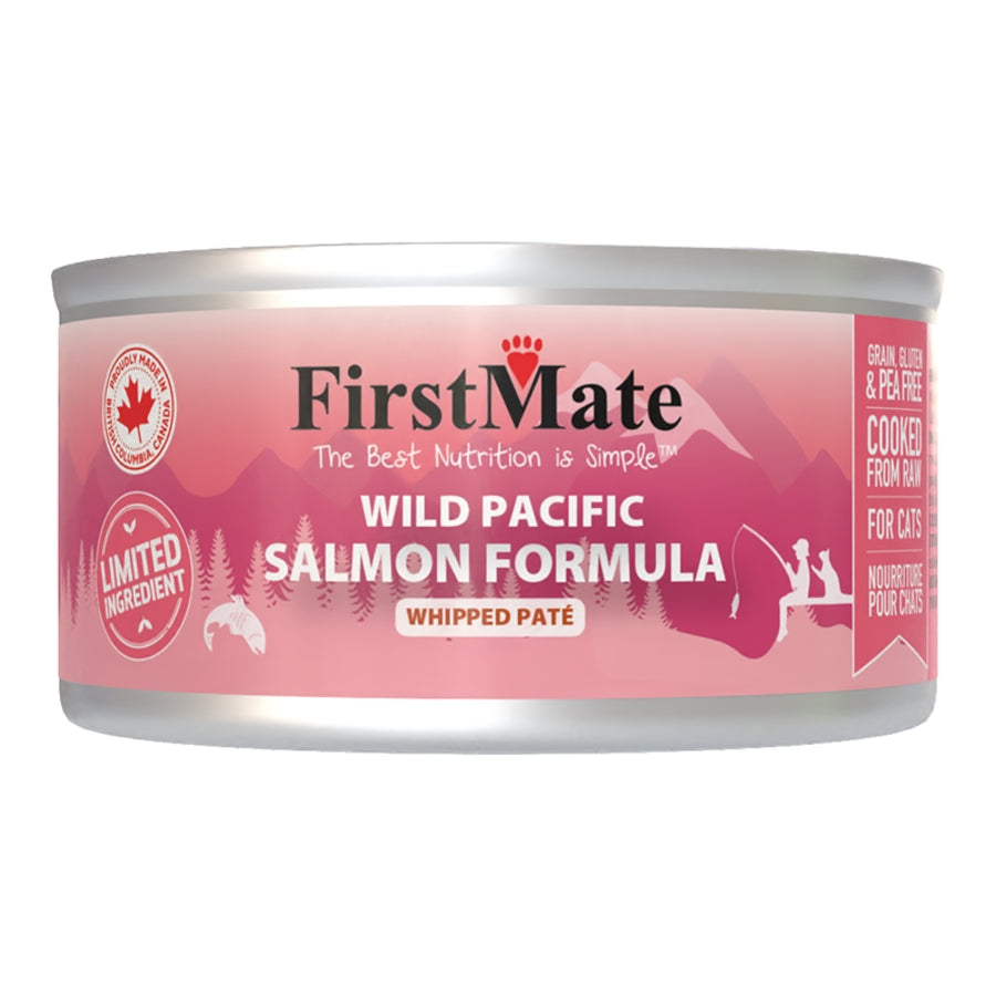 FirstMate Grain-Free Wild Salmon Cat Food Pâté – 5.5oz Cans (Case of 24)