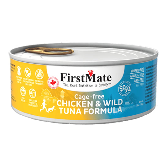 FirstMate Cat Chicken & Wild Tuna Recipe Wet Cat Food – 5.5 oz (24-Pack)