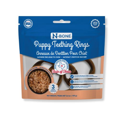 N-Bone® Puppy Teething Rings – Pork Flavor, 3-Pack