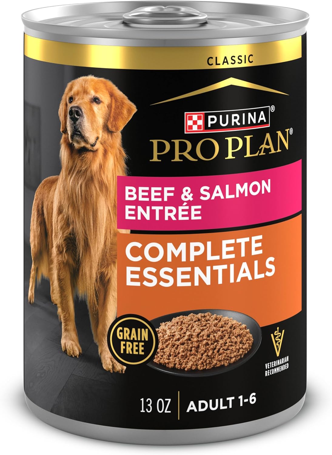 Purina Pro Plan Grain Free Wet Dog Food Beef & Salmon Entrée 12 pack 13 oz