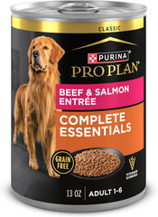 Purina Pro Plan Grain Free Wet Dog Food Beef & Salmon Entrée 12 pack 13 oz