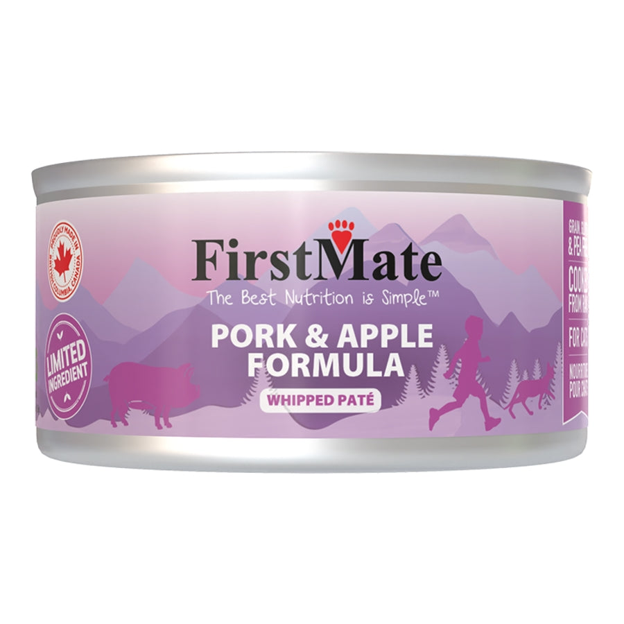 FirstMate Grain-Free Pork & Apple Wet Cat Food (Pâté) – 5.5oz Single Can