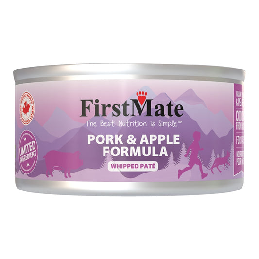 FirstMate Grain-Free Pork & Apple Wet Cat Food (Pâté) – 5.5oz Single Can