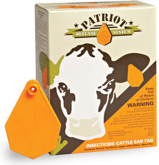 Patriot™ Insecticide Ear Tag – Powerful Fly &amp; Tick Control for Beef and Dairy Cattle  cases of 120 tags