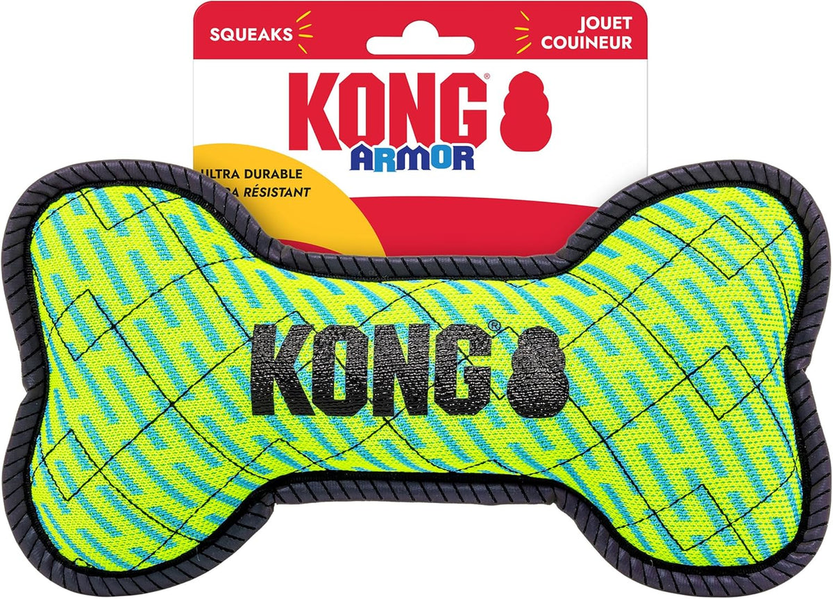 KONG Armor Bone Dog Toy – Medium, Durable Fabric Chew & Tug Toy