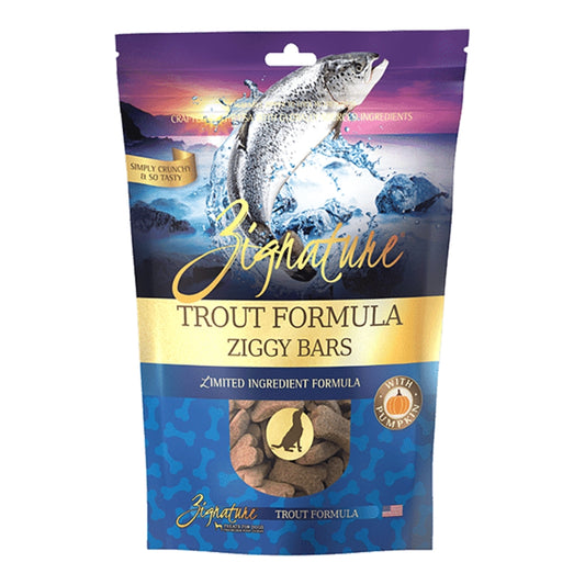 Zignature Dog Ziggy Bar Grain-Free Trout Formula Treats – 12 oz