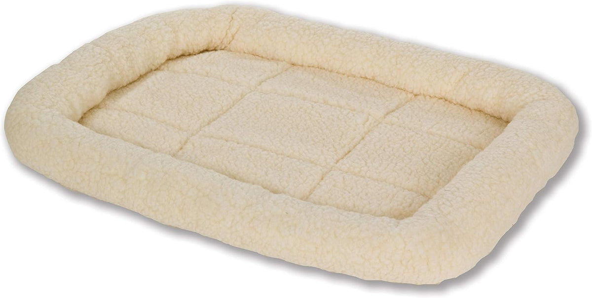 Pet Lodge® Fleece Pet Bed | Crate Pad | Cream Dog Bed | Machine Washable | Easily Storable