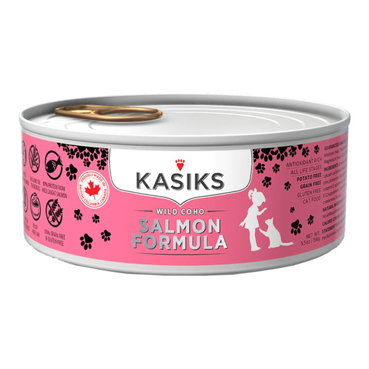 FirstMate Kasiks Grain-Free Wild Salmon Wet Cat Food (Pâté) – 5.5 oz Can (Single)