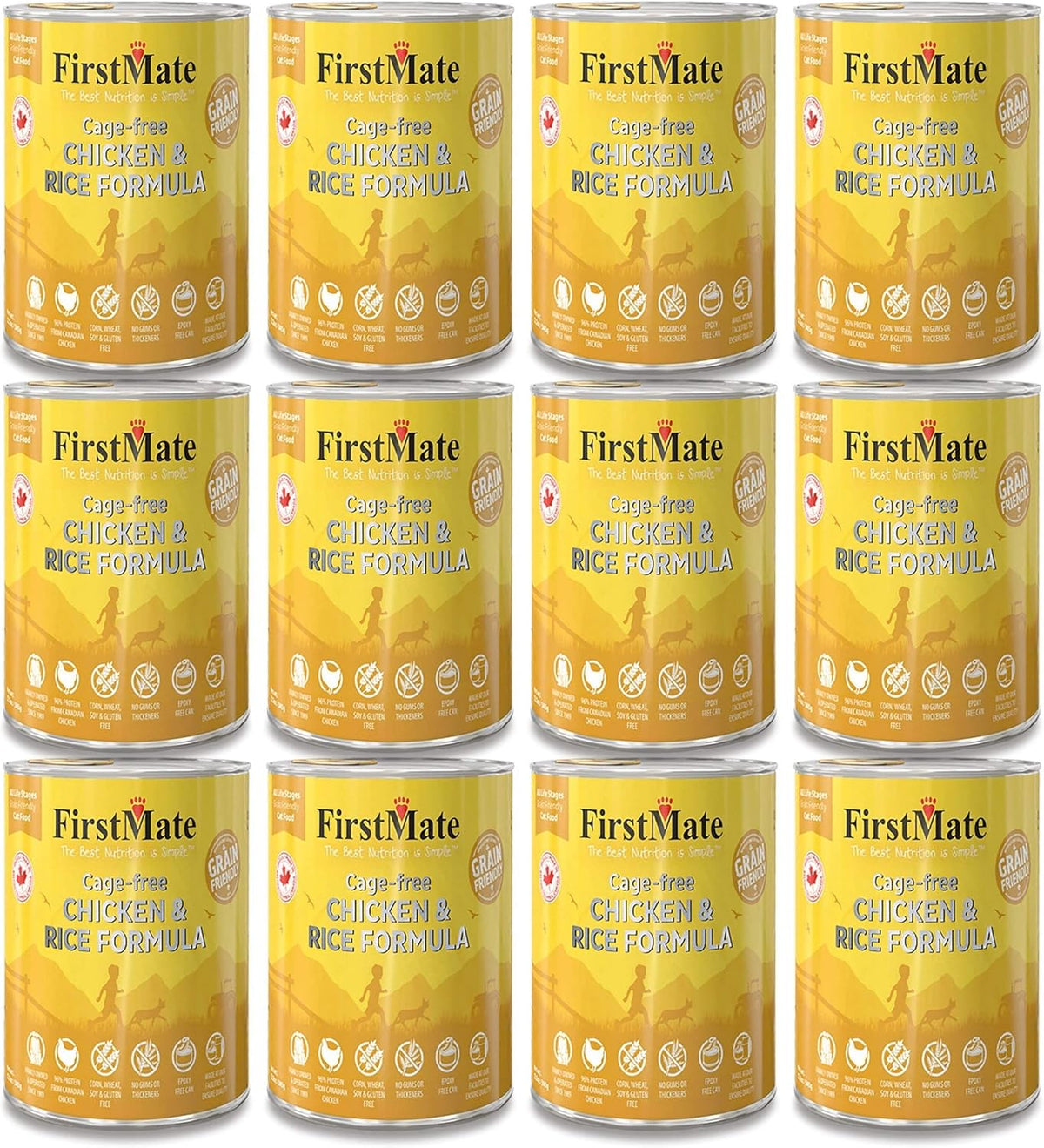 FirstMate Cat Chicken & Rice Recipe Wet Cat Food – 12.2 oz (12-Pack)