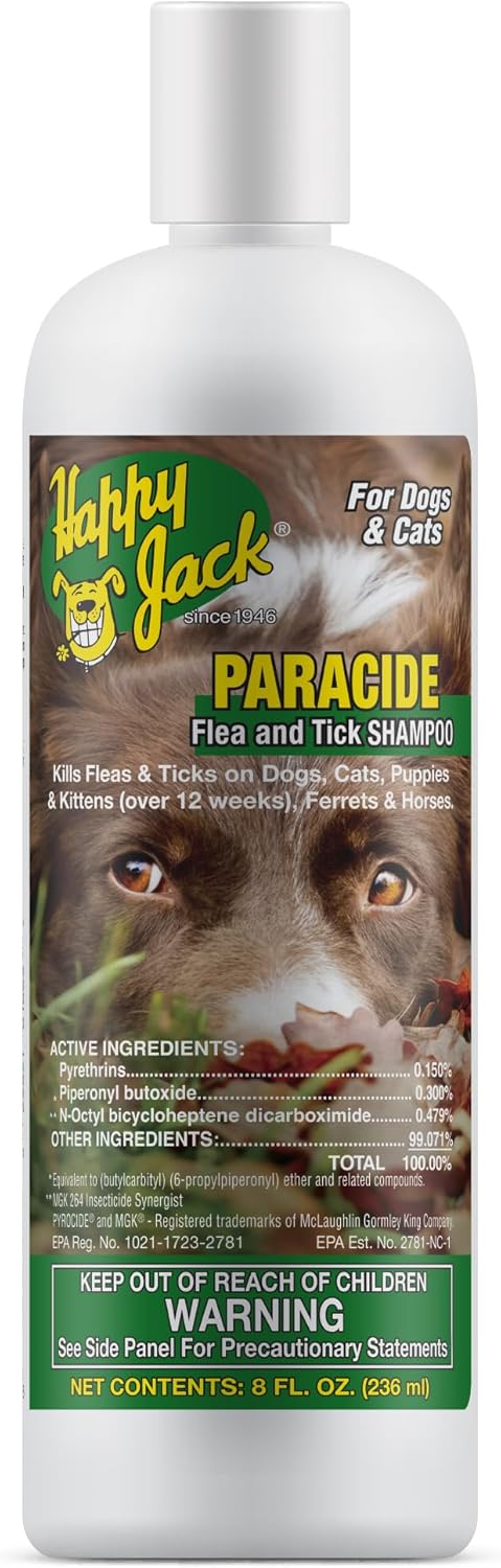 Happy Jack® Paracide Flea & Tick Shampoo – 8 oz