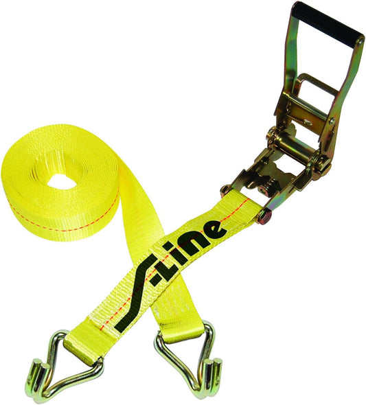 Ancra Cargo® Heavy-Duty 2" Ratchet Strap with Flat Hooks – 15 ft, 3,333 lbs Capacity