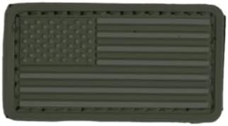 Boss Dog Tactical Rubber Hook-Backed Patch for Boss Tactical Collars, Green USA Flag