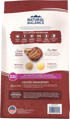 Natural Balance Limited Ingredient Small-Breed Adult Dry Dog Food with Healthy Grains, Beef & Brown Rice, 12 Pound (Pack of 1)