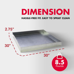 Pet Lodge® Metal Rabbit Hutch Dropping Pan – 30x30" Heavy-Duty Galvanized