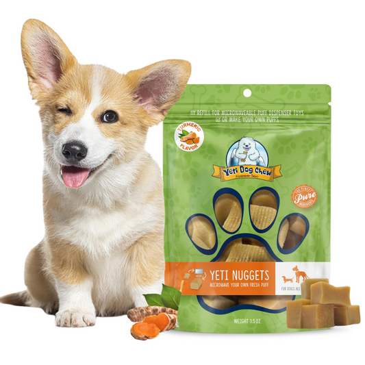 Yeti Tumeric Flavored Refill Nuggets Natural Yak Cheese Treats For Puff and Play Dog Toy