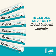 Applaws Lickable Cat Treats – Tuna Purée (60 x 0.5 oz Sachets)