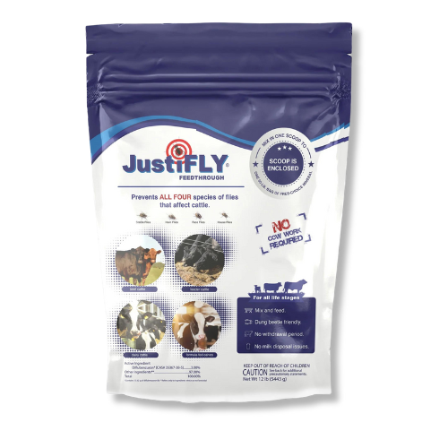 JustiFLY® Feedthrough – Broad-Spectrum Fly Control for Cattle
