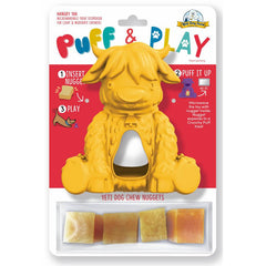 Yeti Yak Puff & Play Dog Toy Interactive Nuggets Treat Dispenser - Light to Light Moderate Chewers