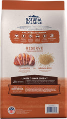 Natural Balance Limited Ingredient Adult Dry Dog Food with Healthy Grains, Reserve Duck & Brown Rice Recipe, 22 Pound (Pack of 1)