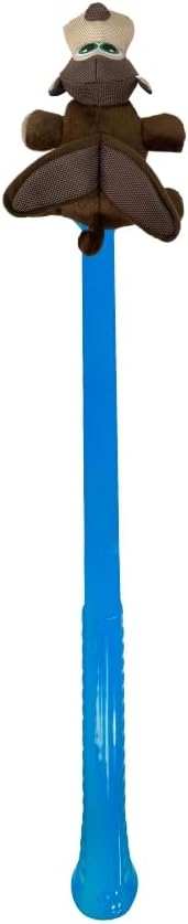 Flingerz Funki Monkey on a Stick Dog Toy, Brown and Blue
