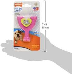 Nylabone Wishbone Puppy Chew Toy, Toys for Teething Puppies, Pink, Chicken Flavor