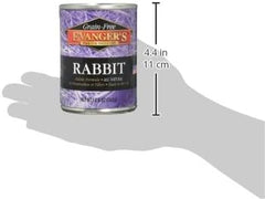 Evanger's Grain-Free Single Protein Game Meats for Dogs & Cats, Rabbit, 12.8 OZ, Pack of 12