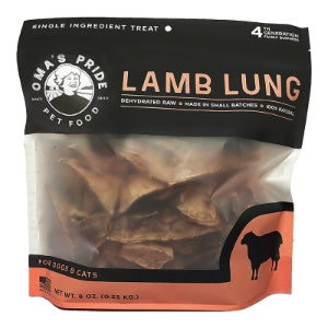 Omas Pride Dehydrated Lamb Lung Dog & Cat Food, 1 Count (Pack of 1)