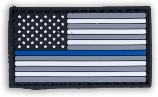 Boss Dog Tactical Rubber Hook-Backed Patch for Boss Tactical Collars, USA Thin Blue Line USA Flag