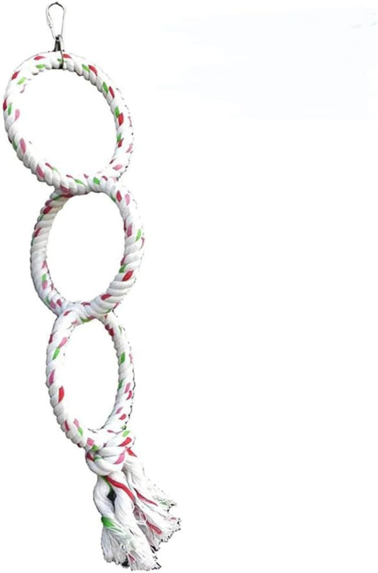 A&E Cage Company Triple Ring Rope Swing, 0.55" x 5.12" x 19.69" Rope
