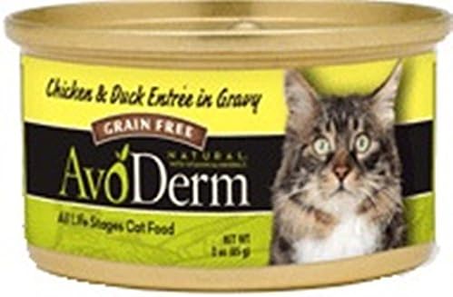 AvoDerm Naturals Chicken, Duck and Gravy Canned Cat Food, 3--Ounce (Pack of 24)