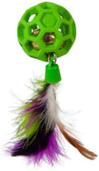 JW® Cataction Feather Ball with Bell Cat Toys Color One Size