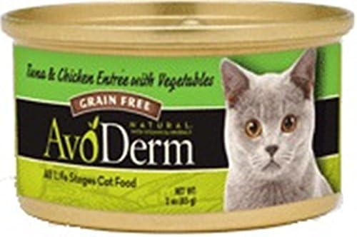 AvoDerm Naturals Tuna, Chicken and Vegetable Canned Cat Food, 3-Ounce (Pack of 24)