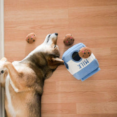 ZippyPaws Zippy Burrow Milk & Cookies Hide & Seek Puzzle Medium Dog Toy