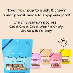 Bocce's Bakery Oven Baked Sunday Roast Treats – Chicken & Pumpkin, 6 oz