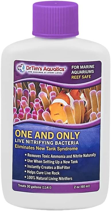 DrTim’s Aquatics One & Only Live Nitrifying Solution – for Reef, Nano & Seahorse Aquariums – Helps Establish Healthy Aquarium Environment
