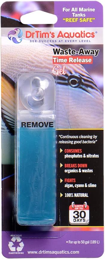 DrTim's Aquatics Reef Safe Waste-Away Time Release Gel – Natural Fish Tank & Aquarium Leave-in Waste Management Solution for Dissolving Cleaning Organic Sludge - Medium