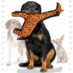 TUFFY - World's Tuffest Soft Dog Toy - Zoo Giraffe - Multiple Layers. Made Durable, Strong & Tough. Interactive Play (Tug, Toss & Fetch). Machine Washable & Floats