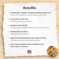 LAFEBER'S Pellet-Berries Pet Bird Food, Made with Non-GMO and Human-Grade Ingredients, for Parrots