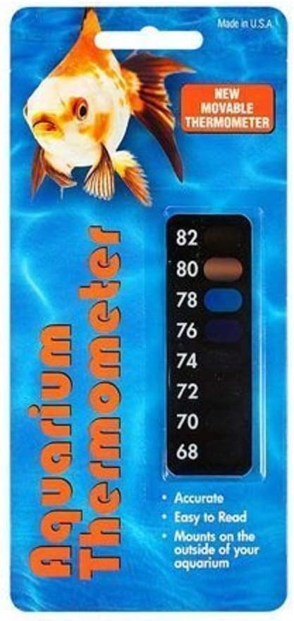 LCR Hallcrest Liquid Crystal Aquarium Thermometer Vertical, Mini