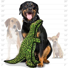 TUFFY - World's Tuffest Soft Dog Toy - Dinosaur TRex - Squeakers - Multiple Layers. Made Durable, Strong & Tough. Interactive Play (Tug, Toss & Fetch). Machine Washable & Floats. (Regular)