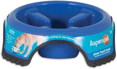 Petmate JW Skid Stop Slow Feed Bowl, Blue, Large