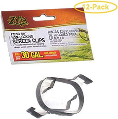 Click to see full view  Zilla Fresh Air Non-Locking Screen Clips 30 Gallon Tanks and Up