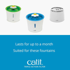Catit Triple Action Replacement Original Water Fountain Filters – Official Replacement Filters for Catit Cat Drinking Water Fountains
