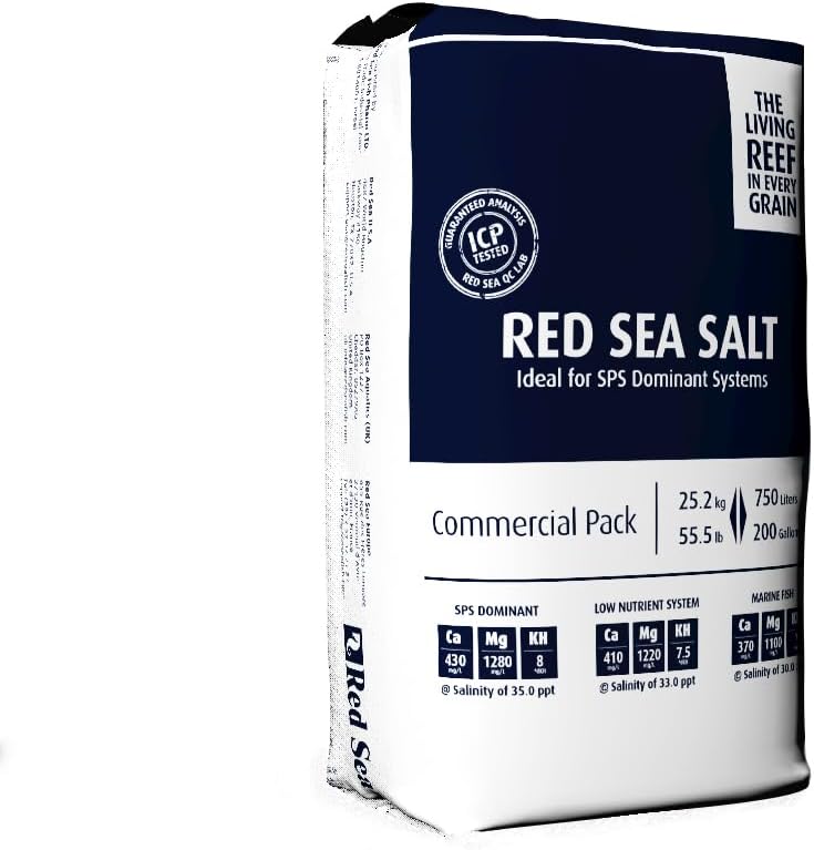 Red Sea Coral Reef Marine Salt Mix, 200 Gallon Bag - Premium Blend for Reef Aquariums, Enhances Coral Growth, Vibrant Colors & Optimal Water Chemistry