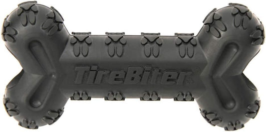 Mammoth TireBiterII Bone with Treat Station – Natural Rubber Dog Toys for Extreme Chewers – Dog Toys for Extra Long Interactive Play – Aggressive Chewer Toys for Dogs - Large 7.25